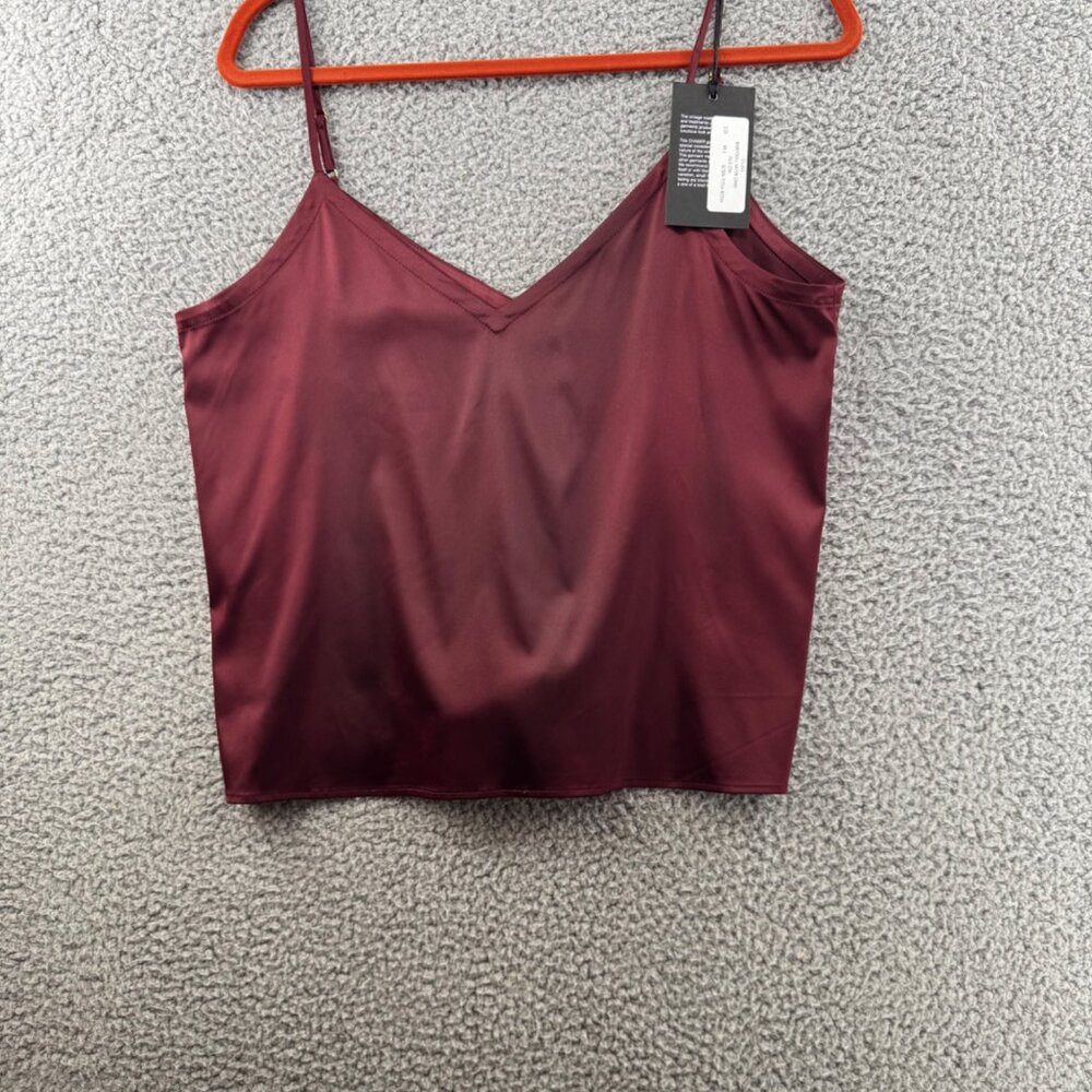 Chaser Womens Babydoll Satin Cami Top - Old Zin Size Medium NWT